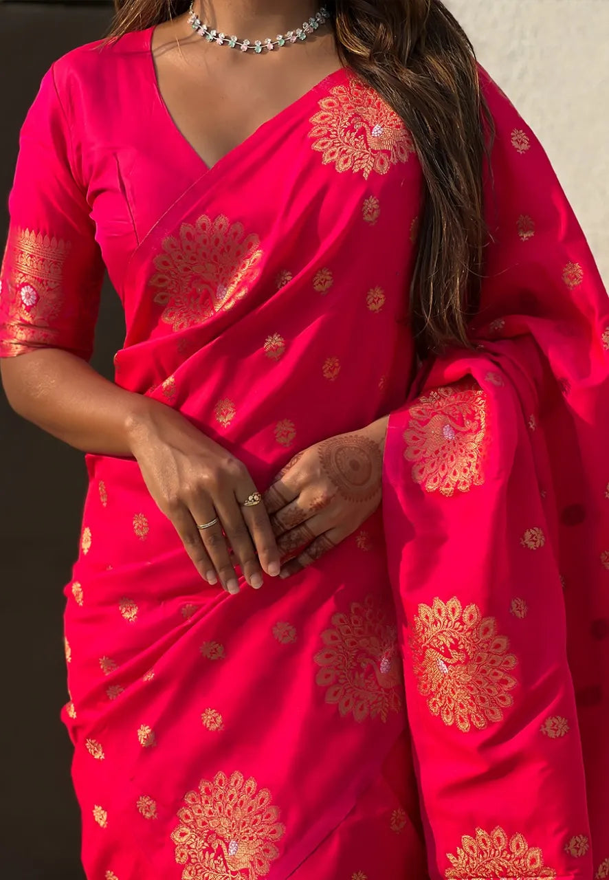 Soft Moonga Silk Banarasi Zari Woven Saree