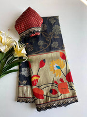 Paithani Soft Silk 3D Traditional Sequence Lace Saree