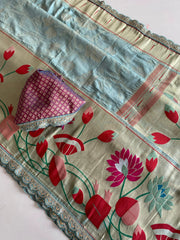 Paithani Soft Silk 3D Traditional Sequence Lace Saree