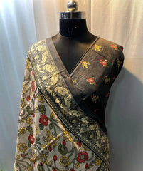 Soft Cotton Chanderi Kalamkari Digital Printed Saree