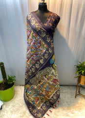 Soft Cotton Chanderi Kalamkari Digital Printed Saree