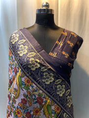 Soft Cotton Chanderi Kalamkari Digital Printed Saree