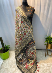 Soft Cotton Chanderi Kalamkari Digital Printed Saree
