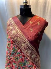 Soft Cotton Chanderi Kalamkari Digital Printed Saree