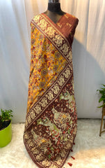 Soft Cotton Chanderi Kalamkari Digital Printed Saree