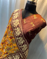 Soft Cotton Chanderi Kalamkari Digital Printed Saree