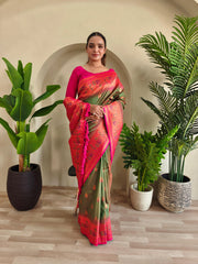 Paithani Silk Meenakari Soft Silk Saree
