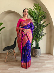 Paithani Silk Meenakari Soft Silk Saree