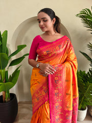 Paithani Silk Meenakari Soft Silk Saree