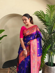 Paithani Silk Meenakari Soft Silk Saree
