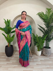 Paithani Silk Meenakari Soft Silk Saree