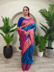 Paithani Silk Meenakari Soft Silk Saree