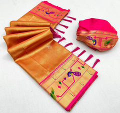 Tissue Silk Rich Maharani Border Saree