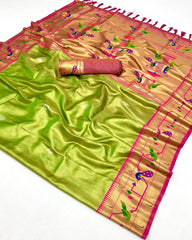 Tissue Silk Rich Maharani Border Saree