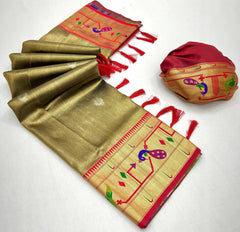 Tissue Silk Rich Maharani Border Saree