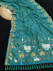 Pichwai Lotus Paithani Saree