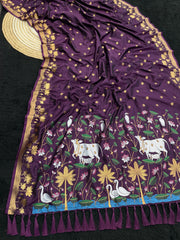 Pichwai Lotus Paithani Saree