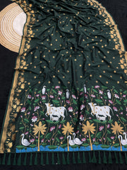 Pichwai Lotus Paithani Saree