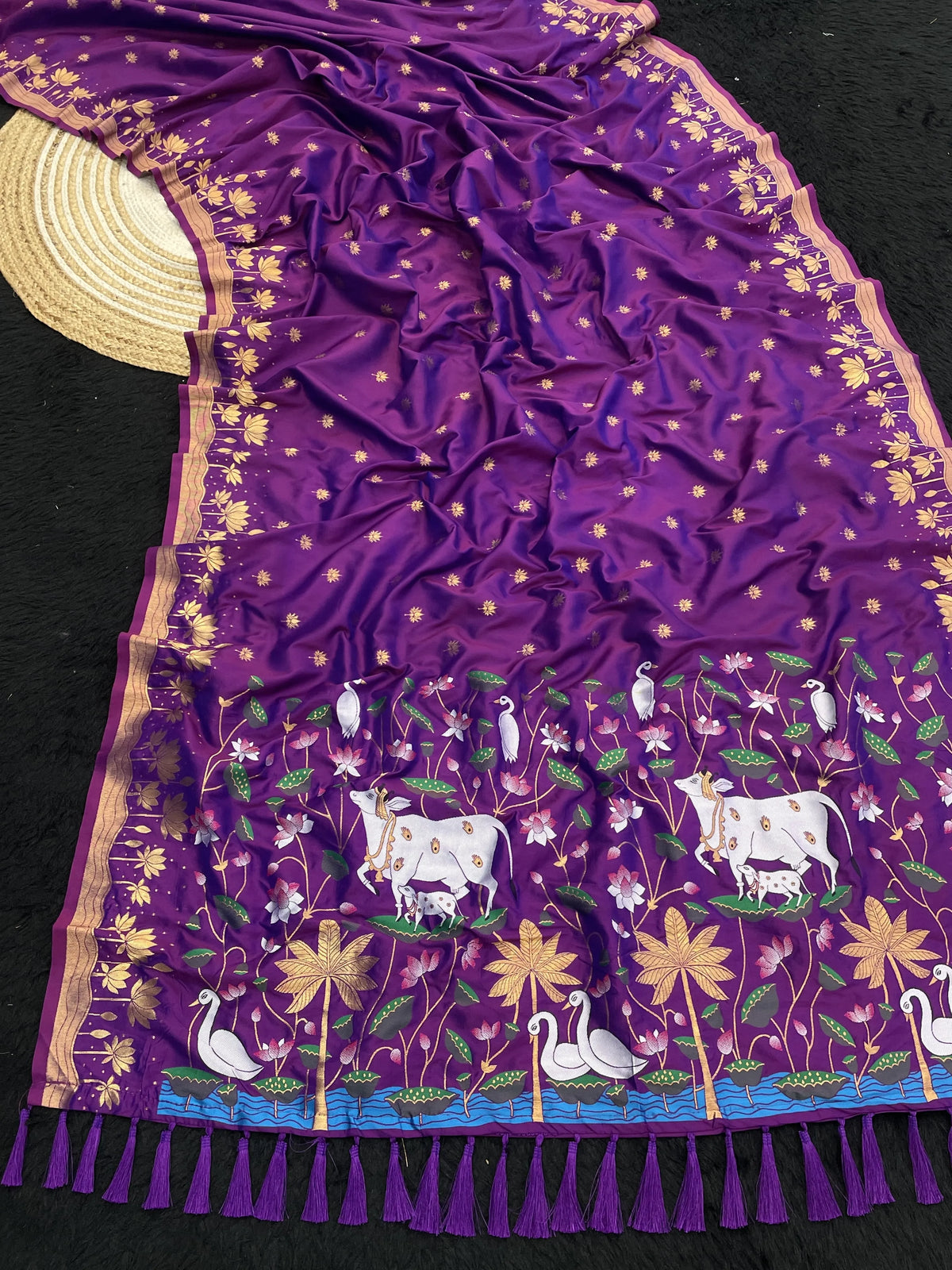 Pichwai Lotus Paithani Saree