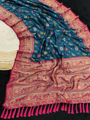 Patola Leheriya Peacock Ikkat Saree