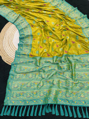 Patola Leheriya Peacock Ikkat Saree