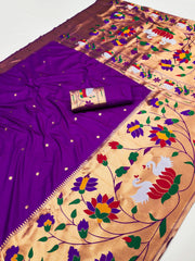 Half-Half Unique Paithani Silk Saree