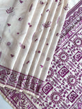Pure Tussar Silk Baluchar Embroidered Pallu Saree