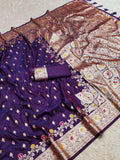 Soft Banarasi Silk Zari Weaving Rich Pallu Saree