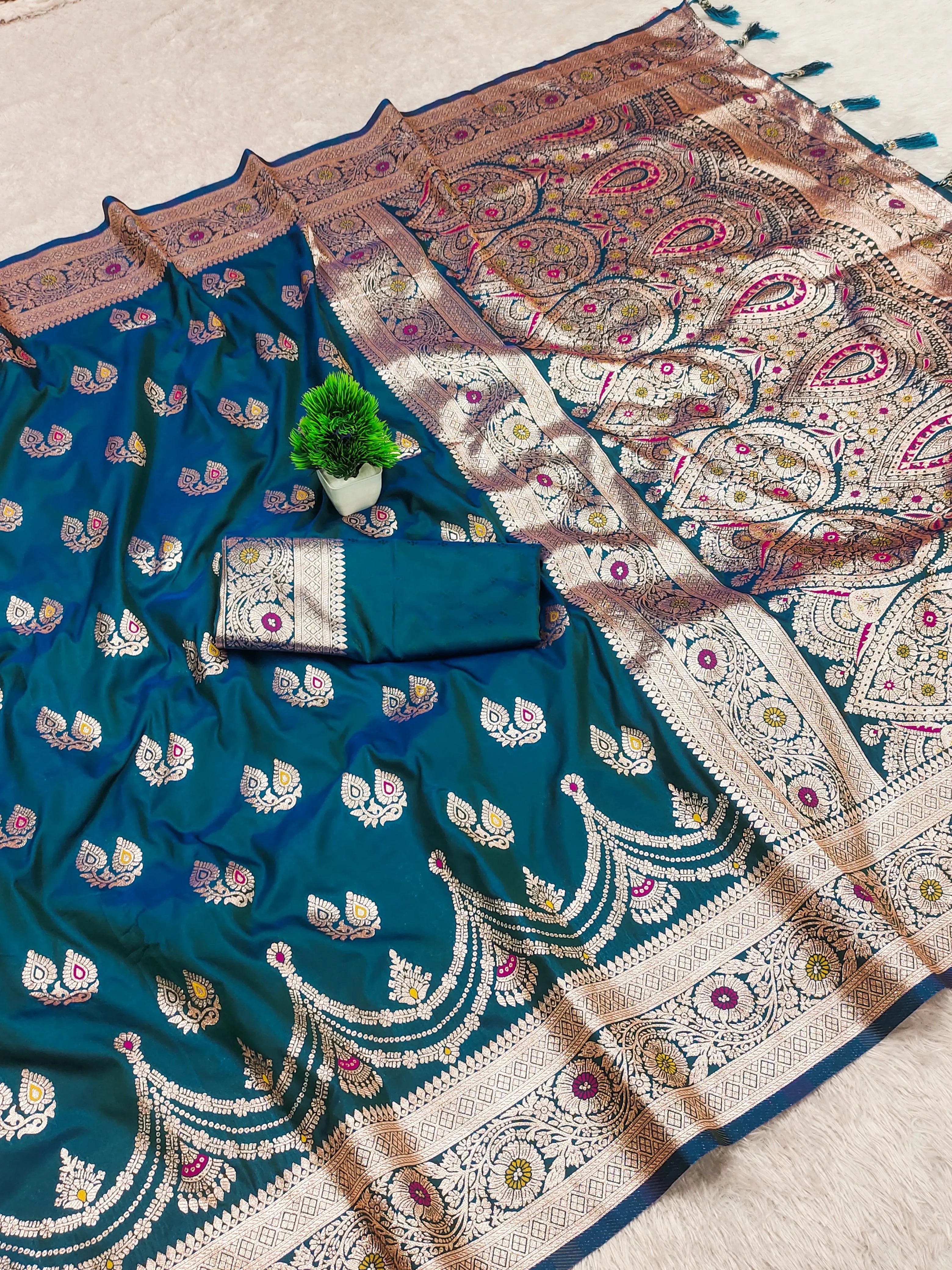 Soft Silk Banarasi Meenakari Saree