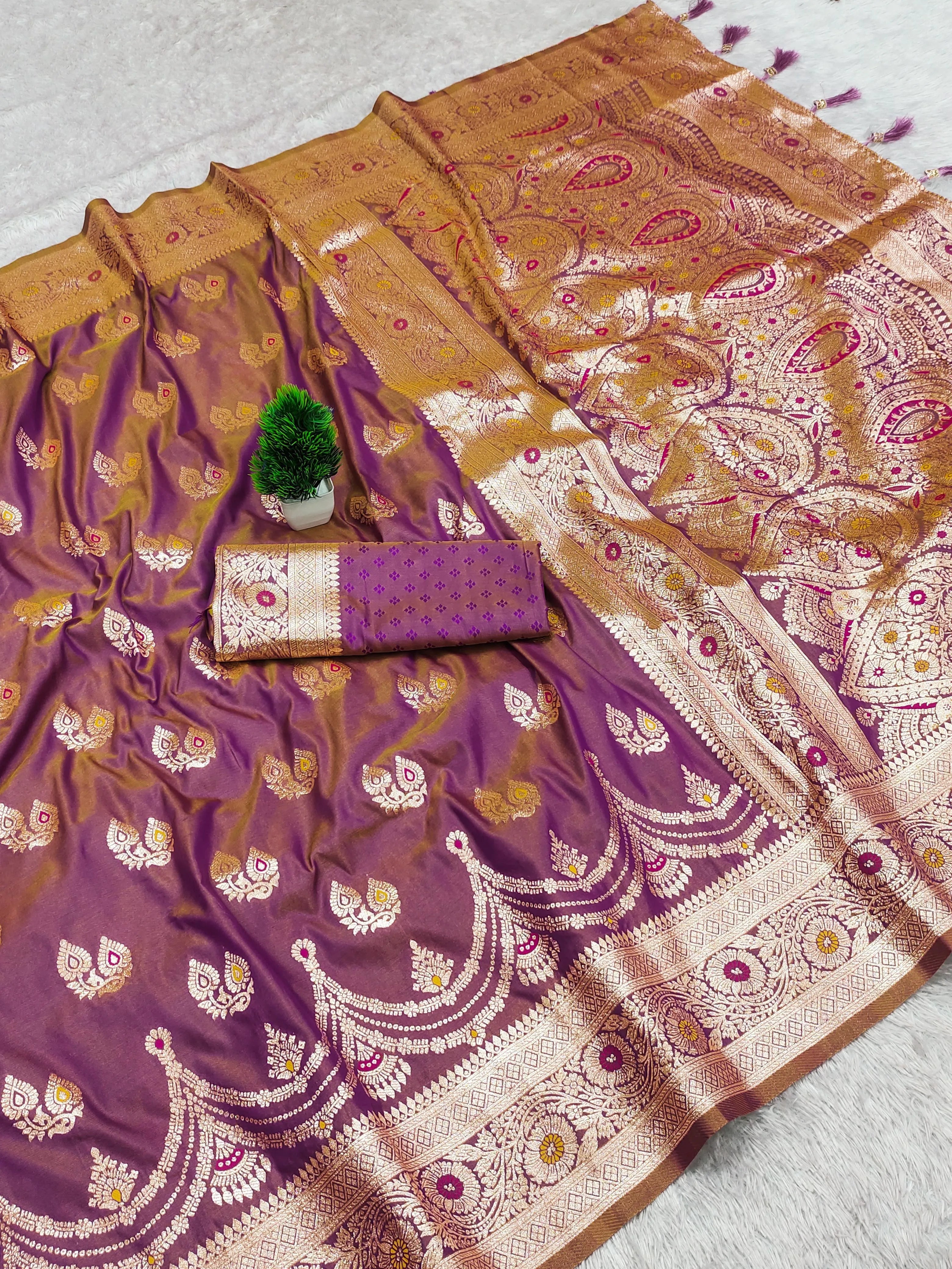 Soft Silk Banarasi Meenakari Saree
