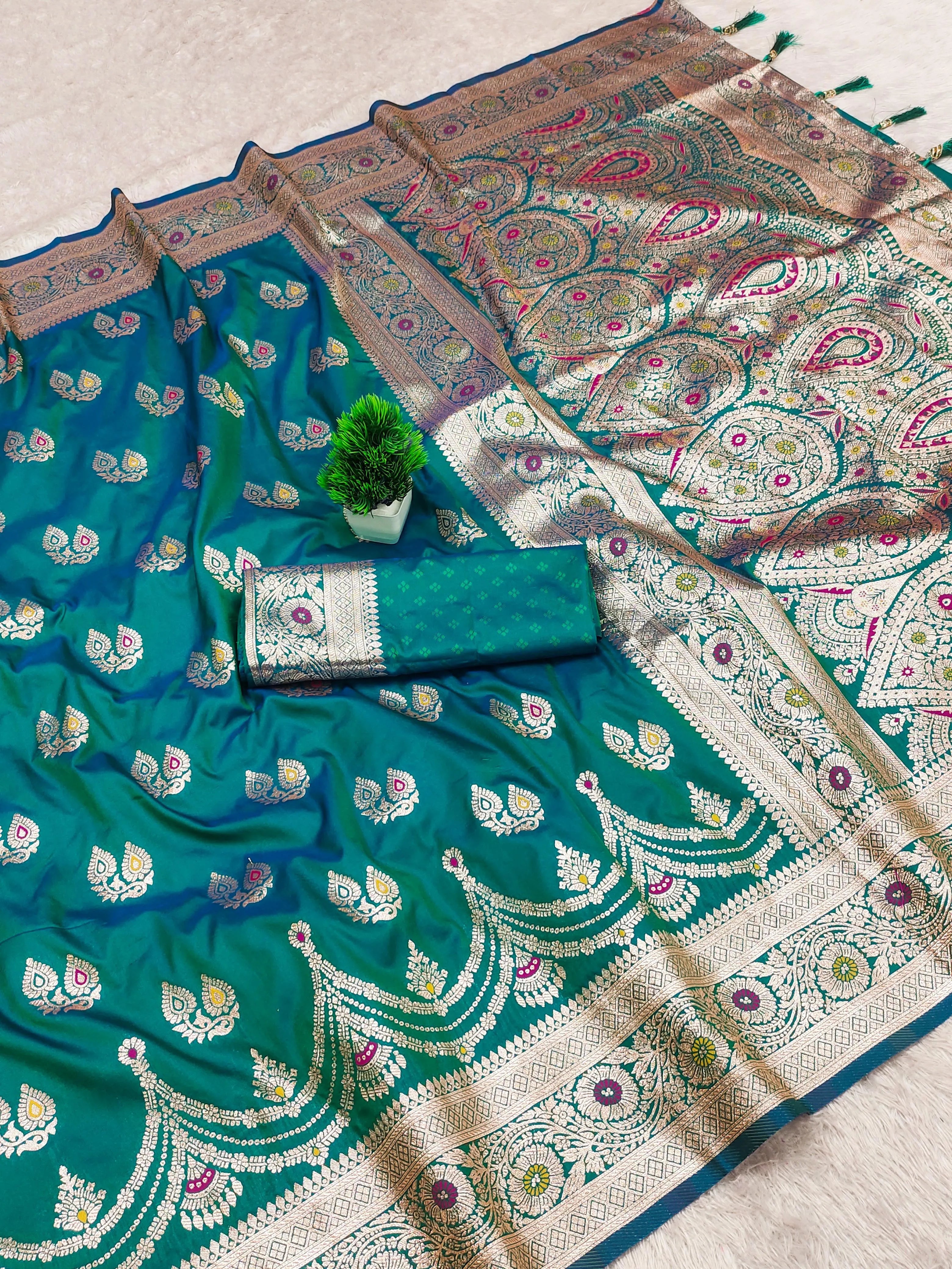 Soft Silk Banarasi Meenakari Saree