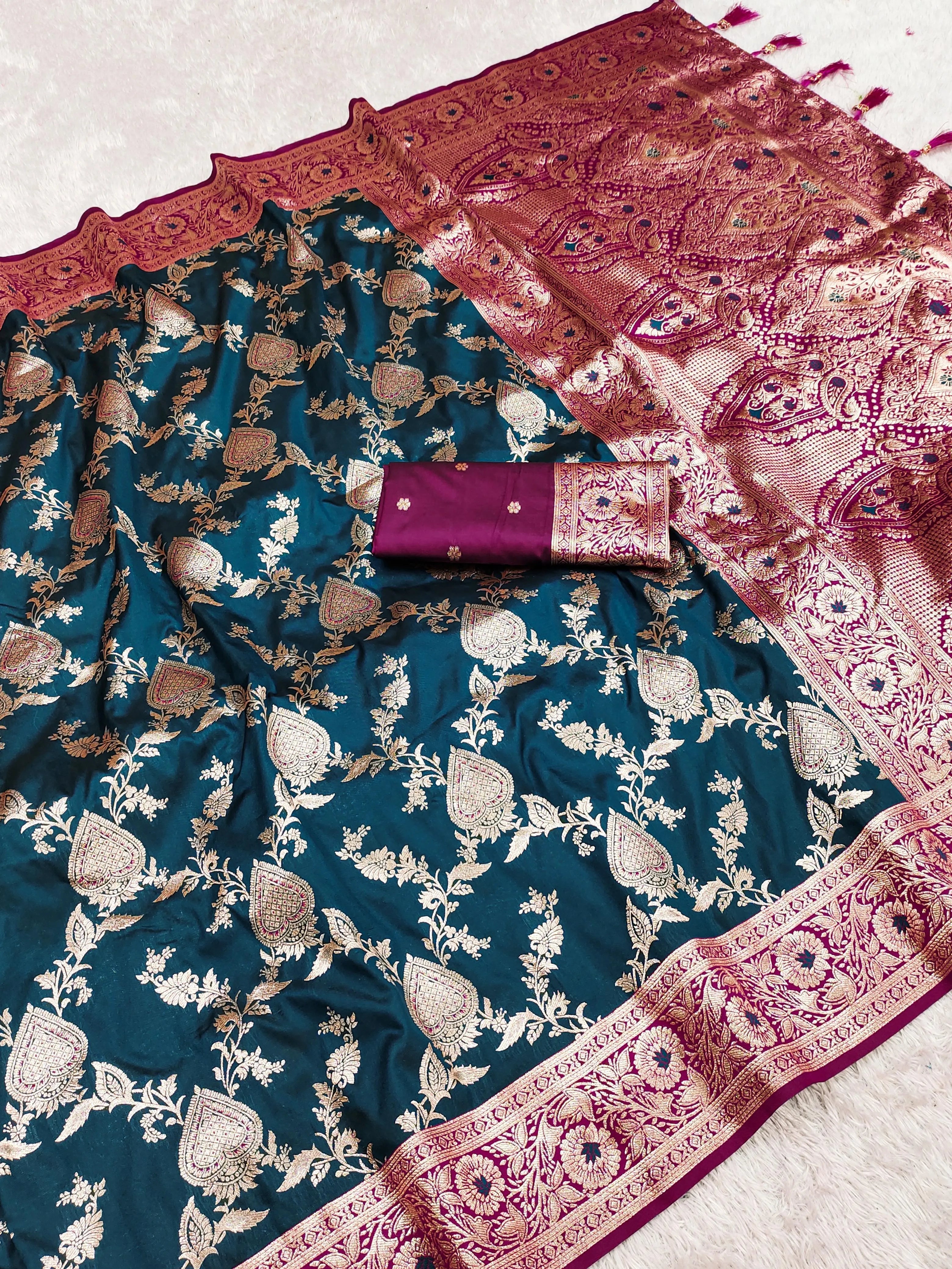 Soft Silk Banarasi Meenakari Saree