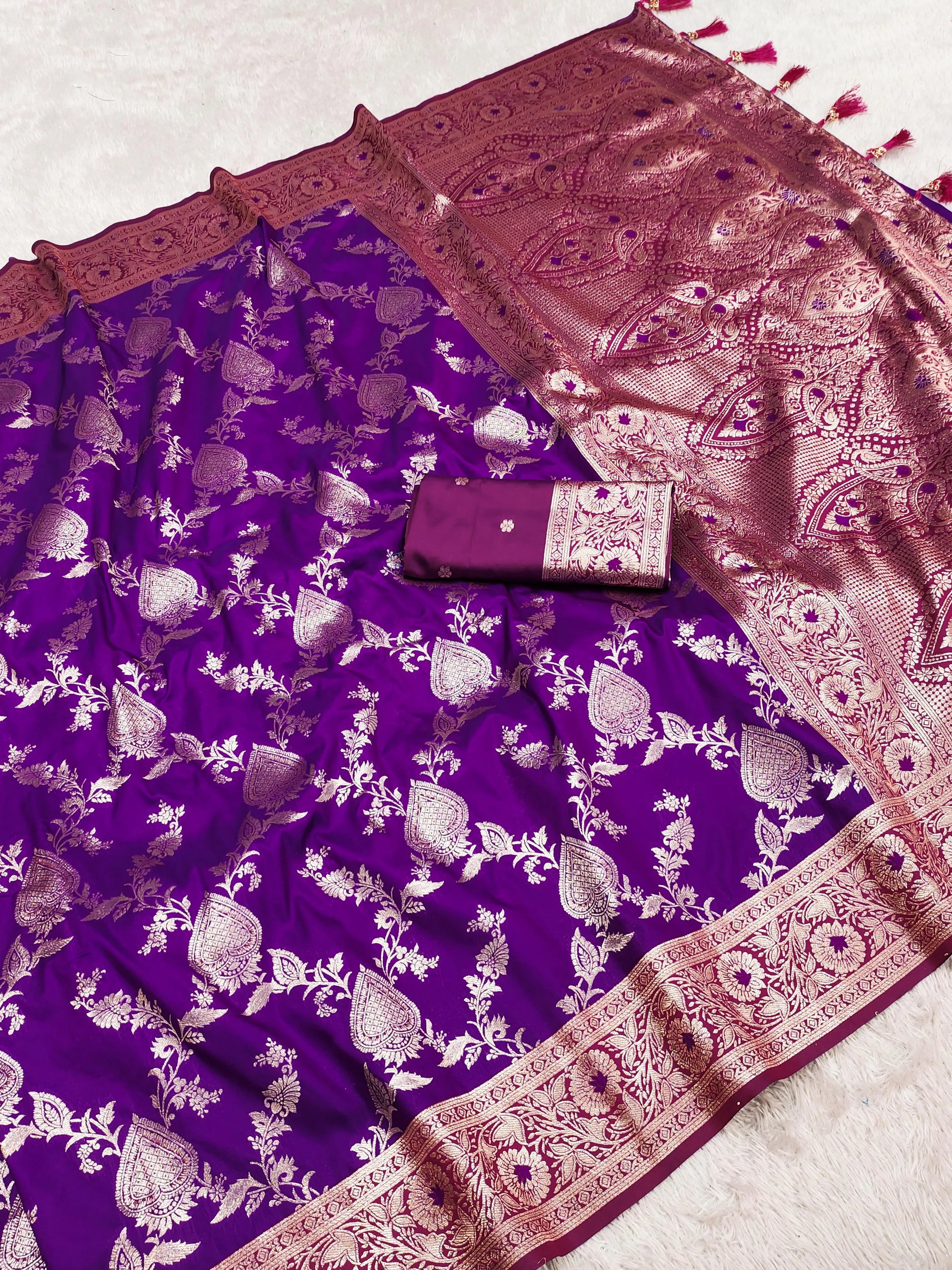 Soft Silk Banarasi Meenakari Saree