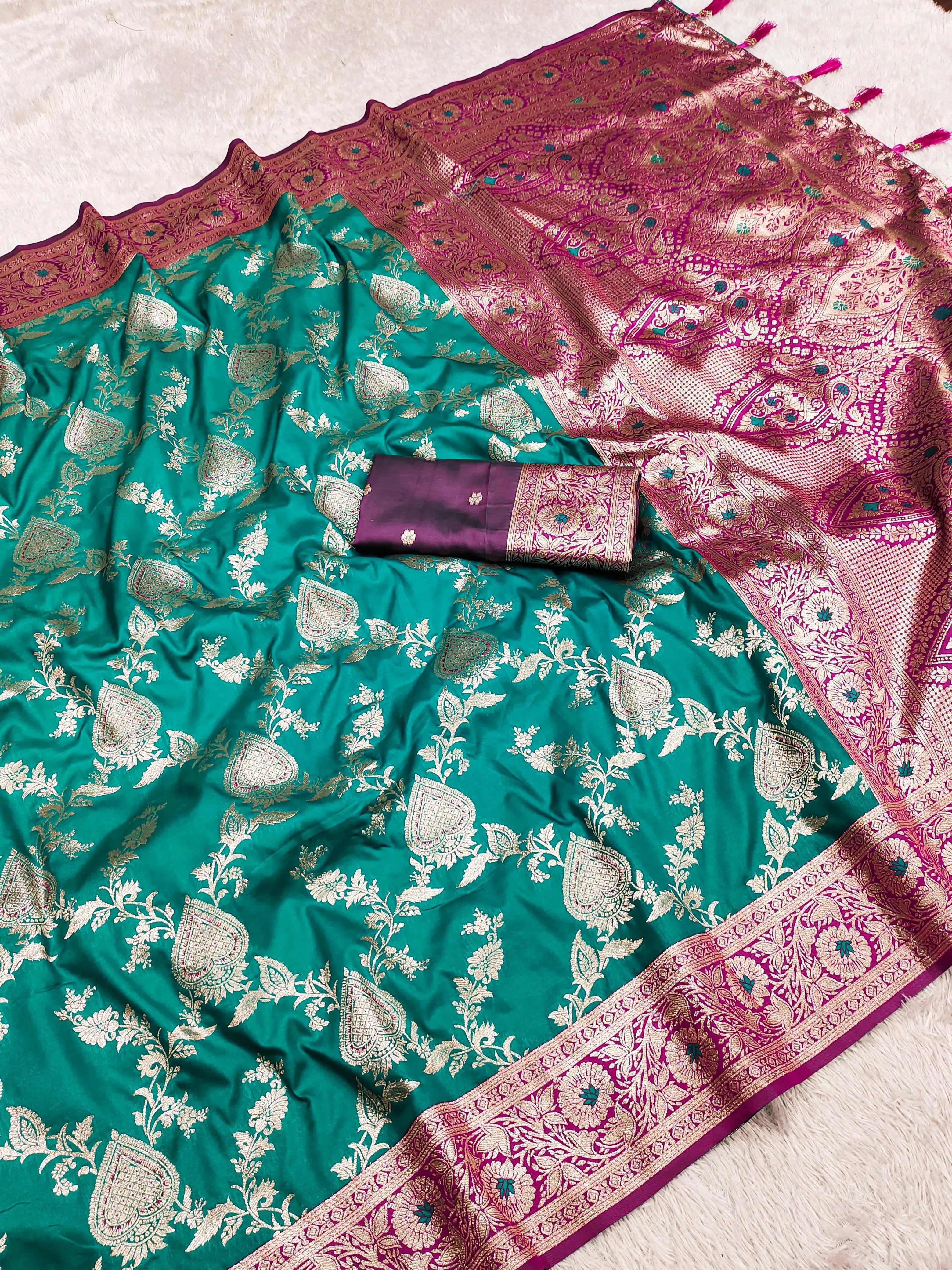 Soft Silk Banarasi Meenakari Saree