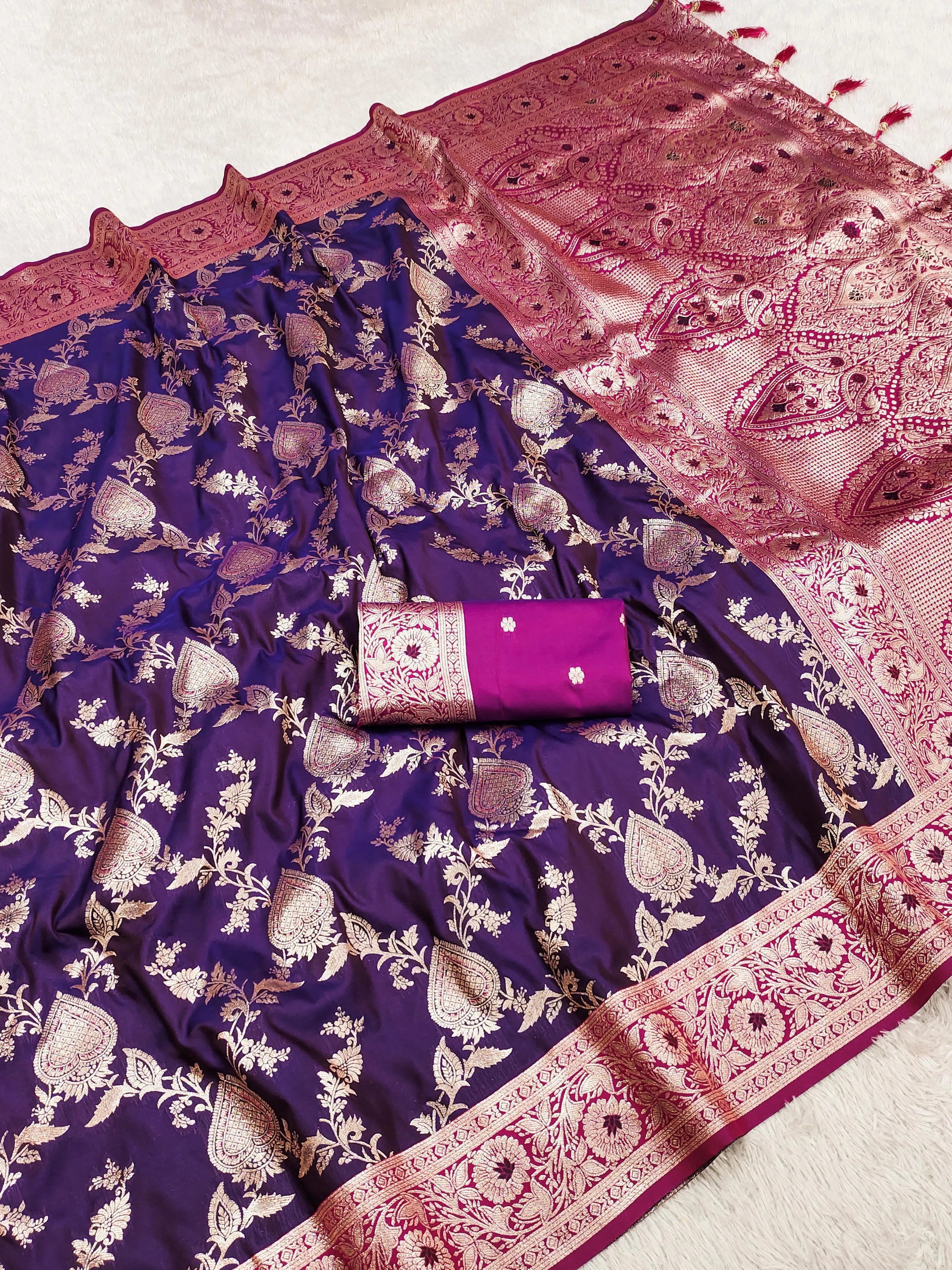 Soft Silk Banarasi Meenakari Saree