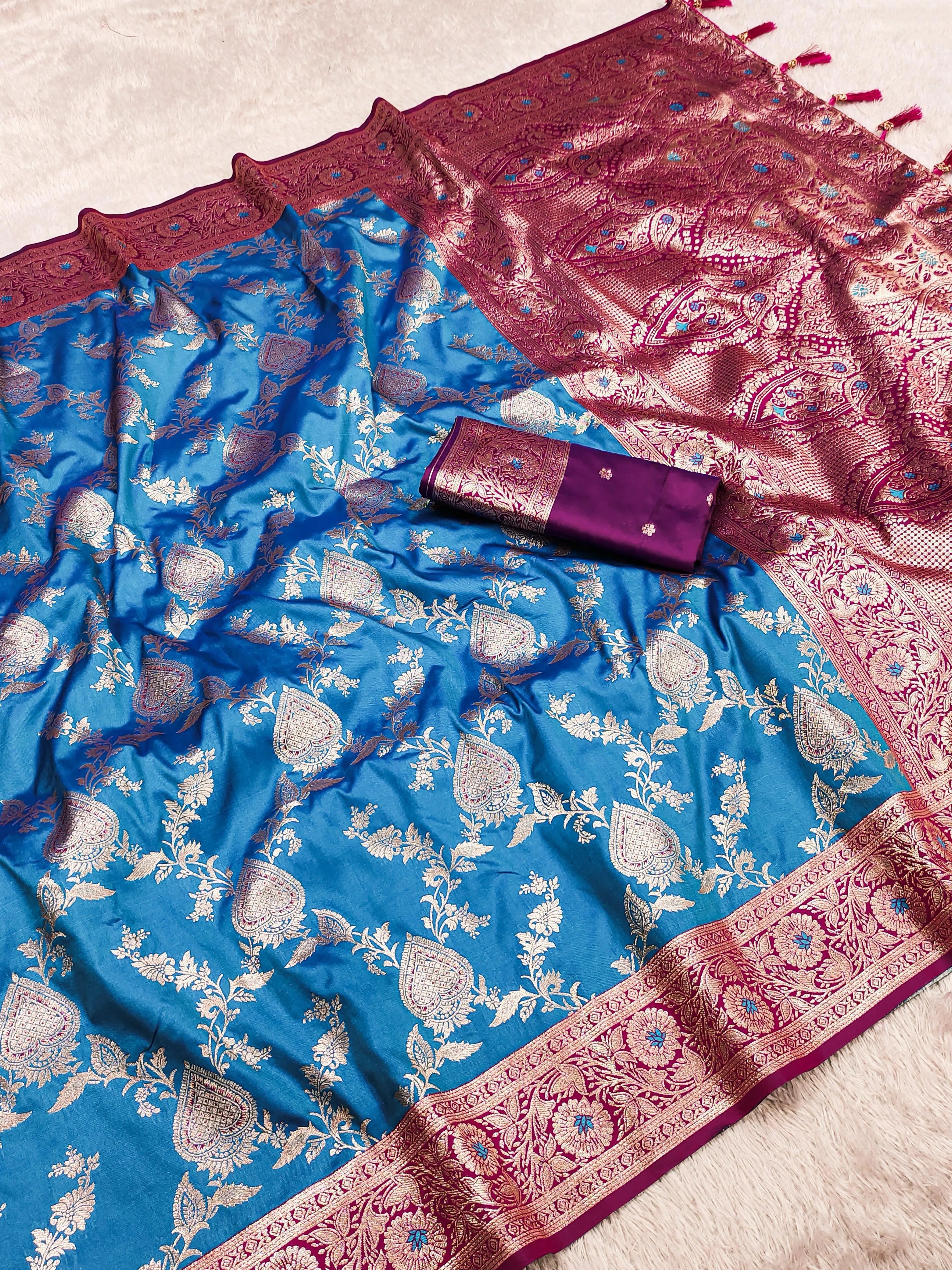 Soft Silk Banarasi Meenakari Saree