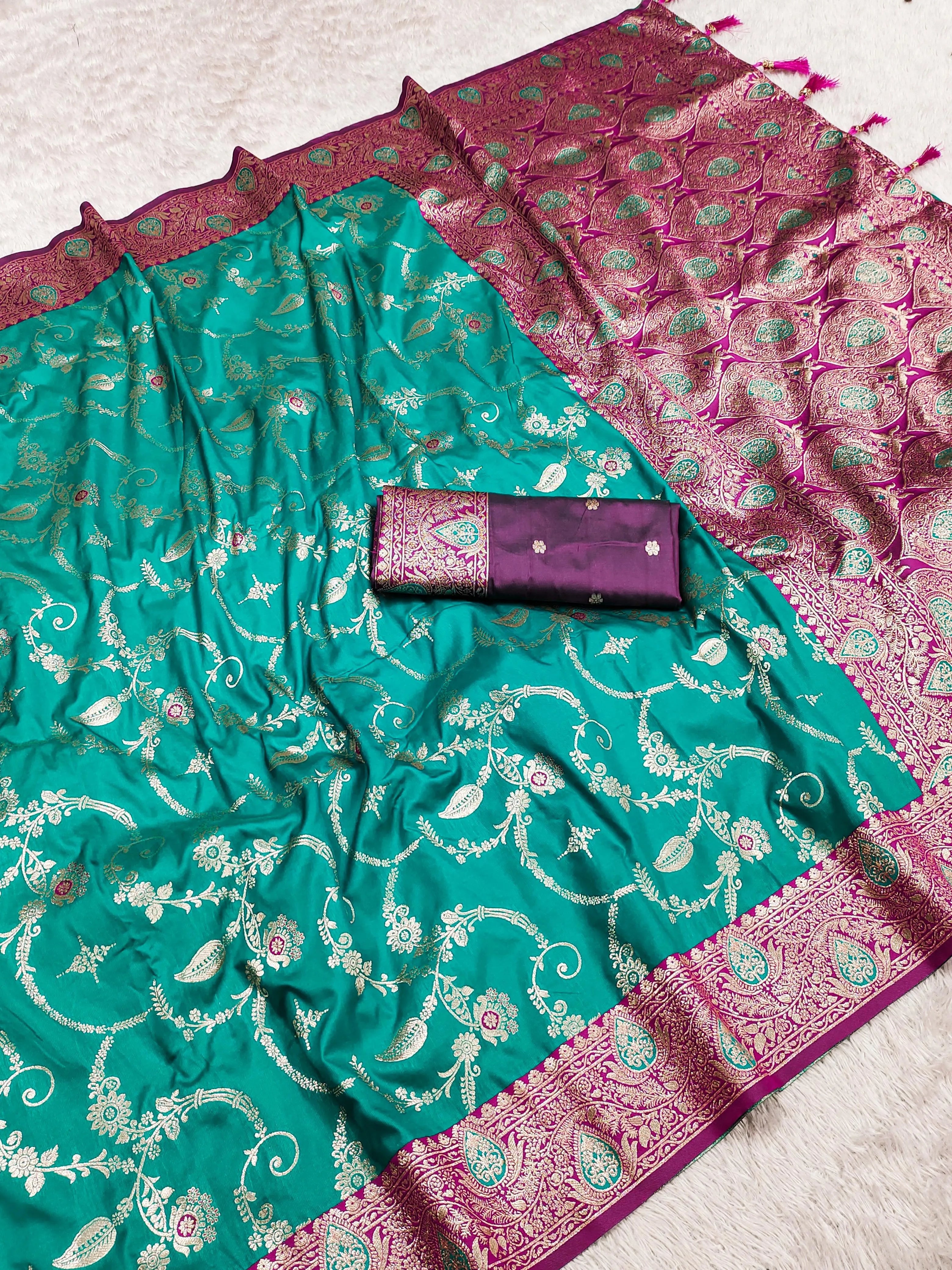 Soft Silk Banarasi Meenakari Zari Weaving Saree