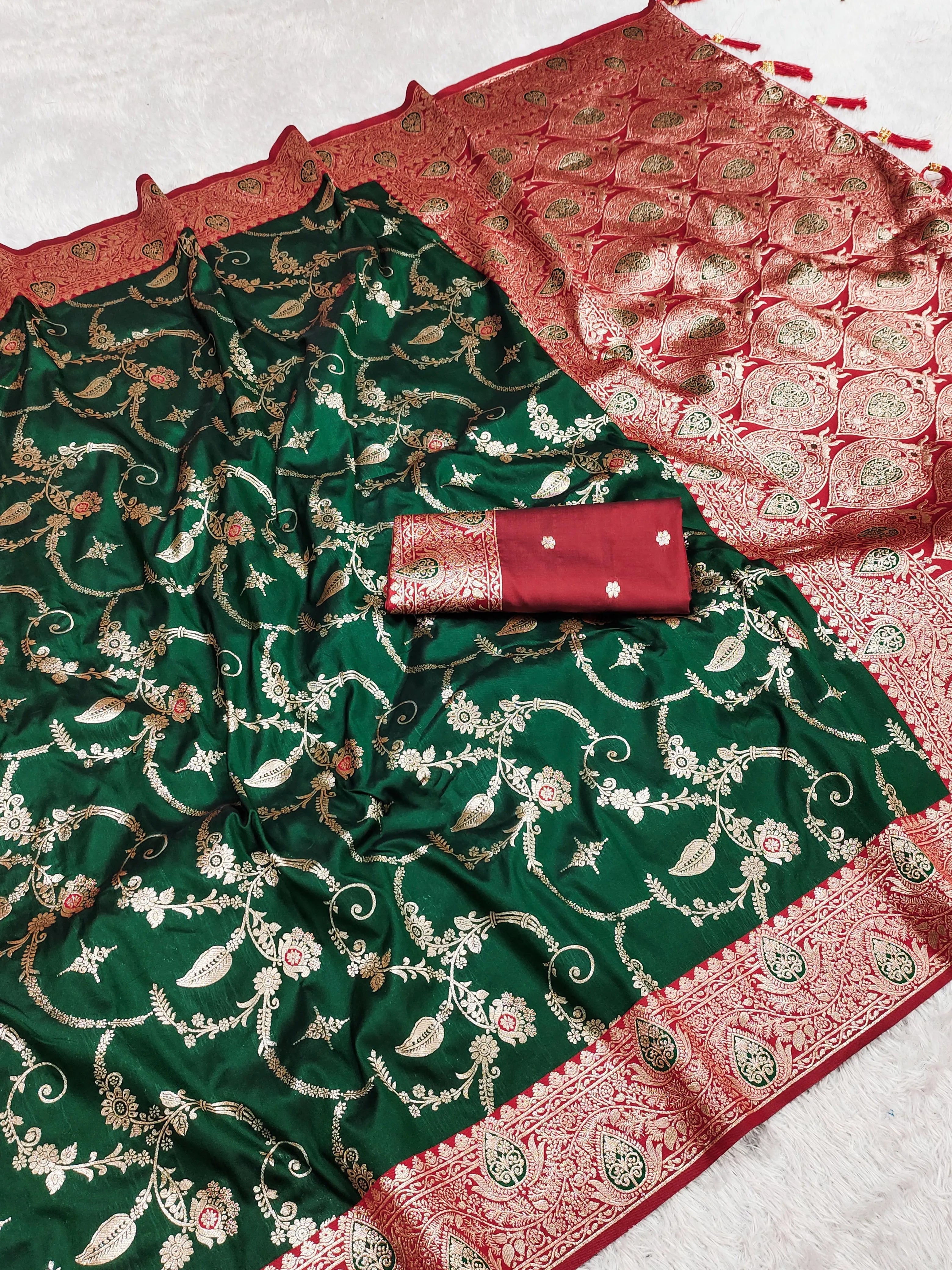 Soft Silk Banarasi Meenakari Zari Weaving Saree