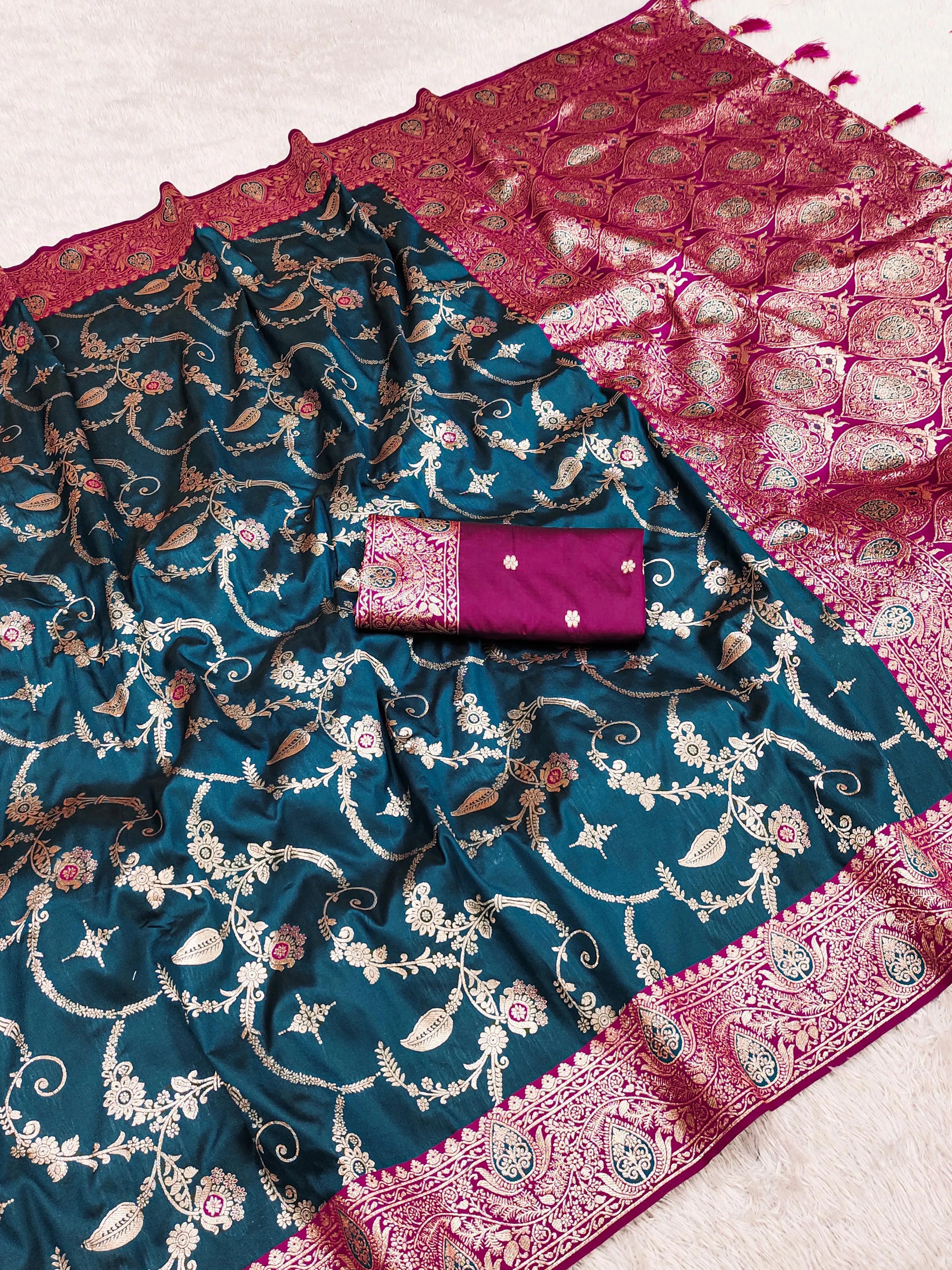 Soft Silk Banarasi Meenakari Zari Weaving Saree