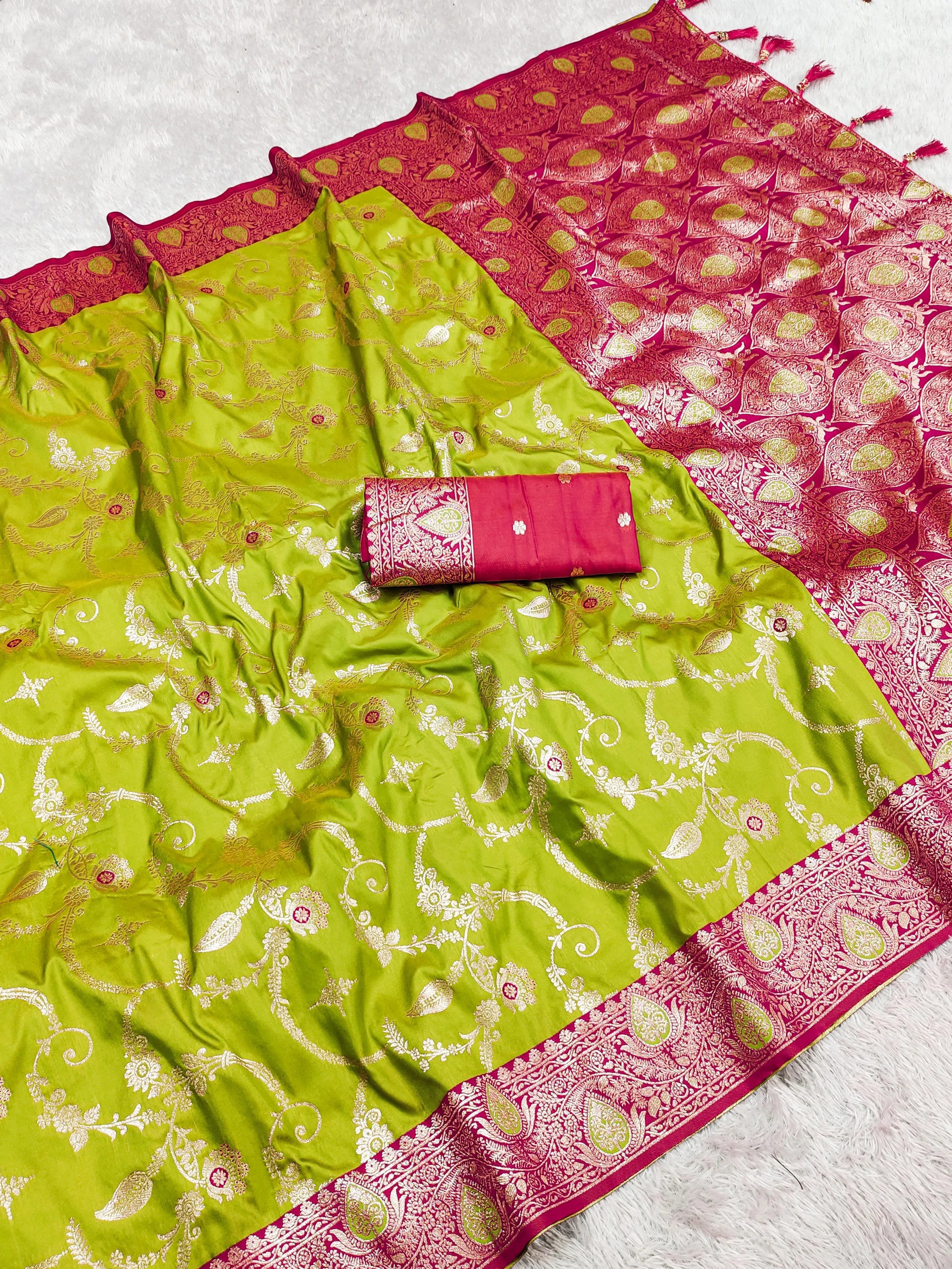 Soft Silk Banarasi Meenakari Zari Weaving Saree
