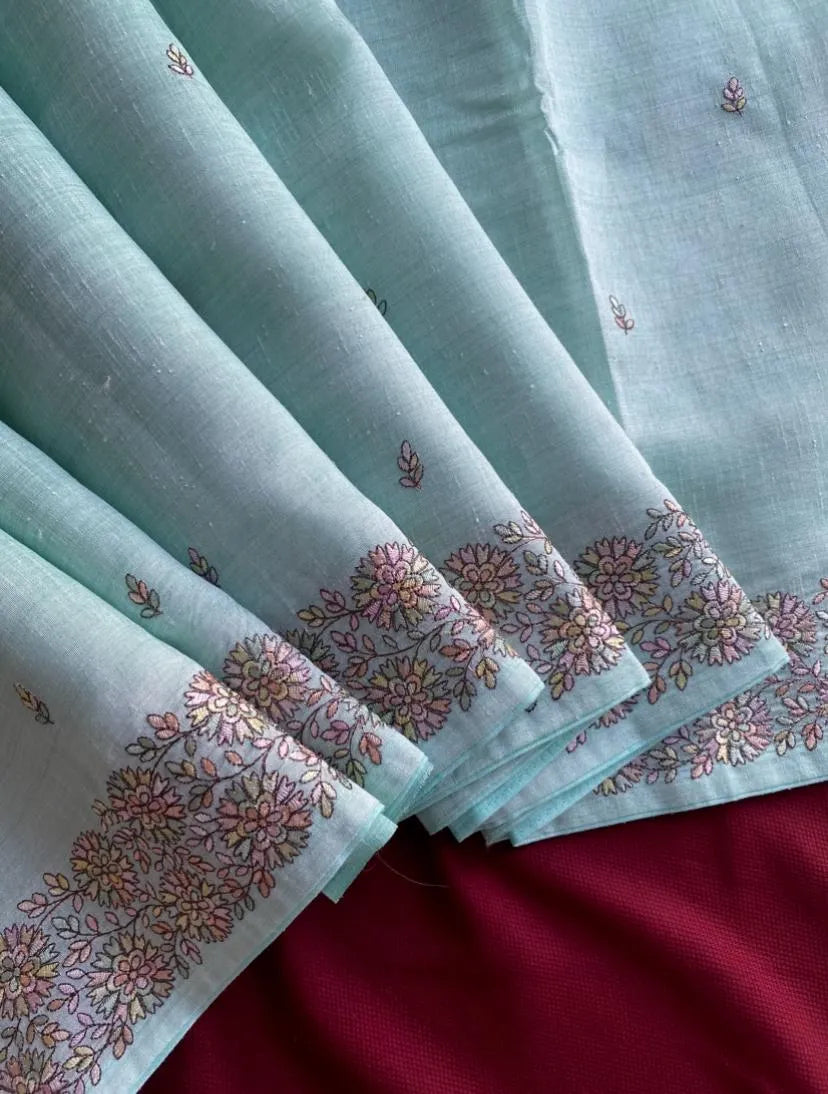 Designer Tussar Embroidered Saree