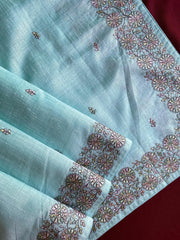 Designer Tussar Embroidered Saree