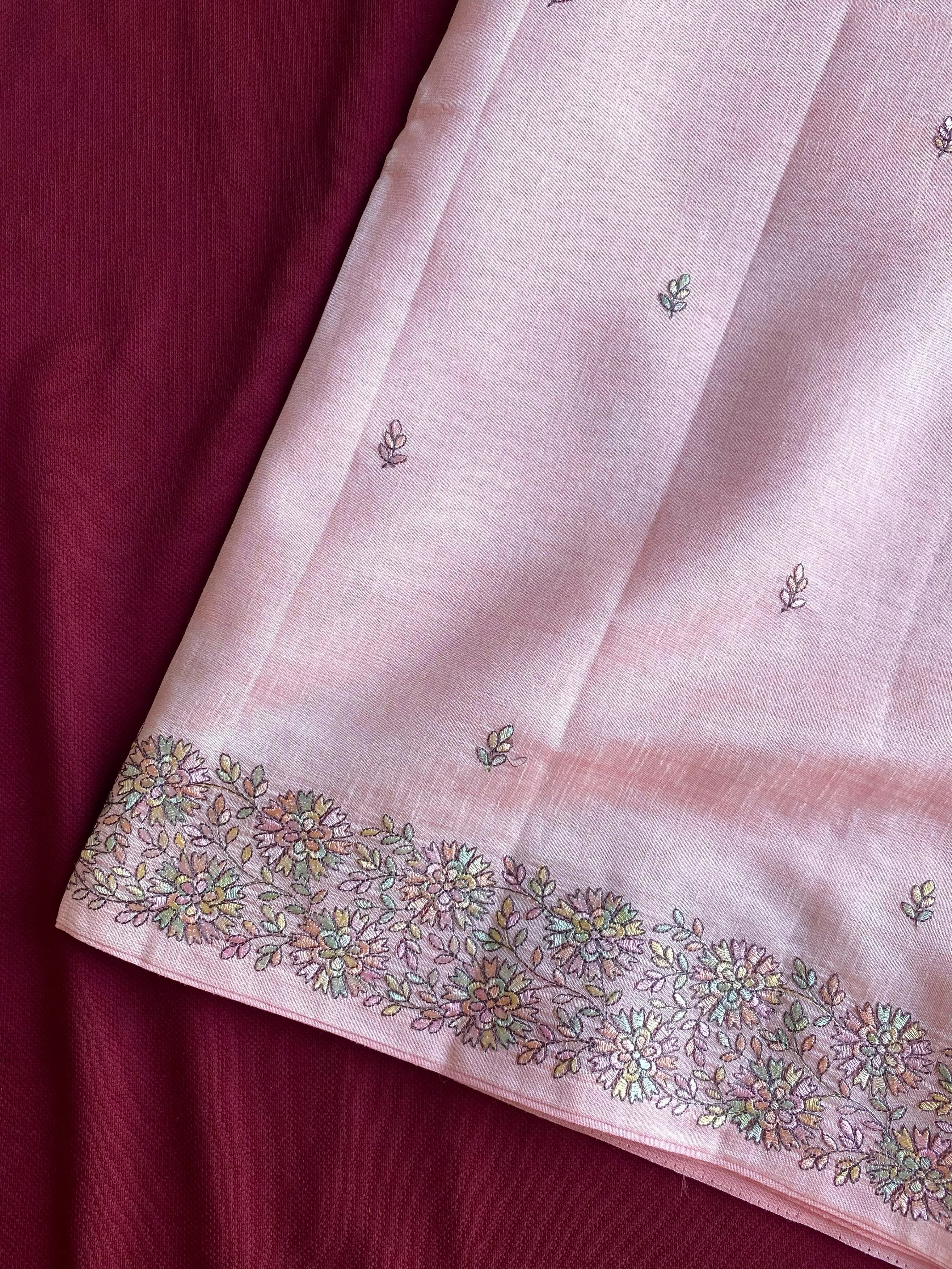 Designer Tussar Embroidered Saree