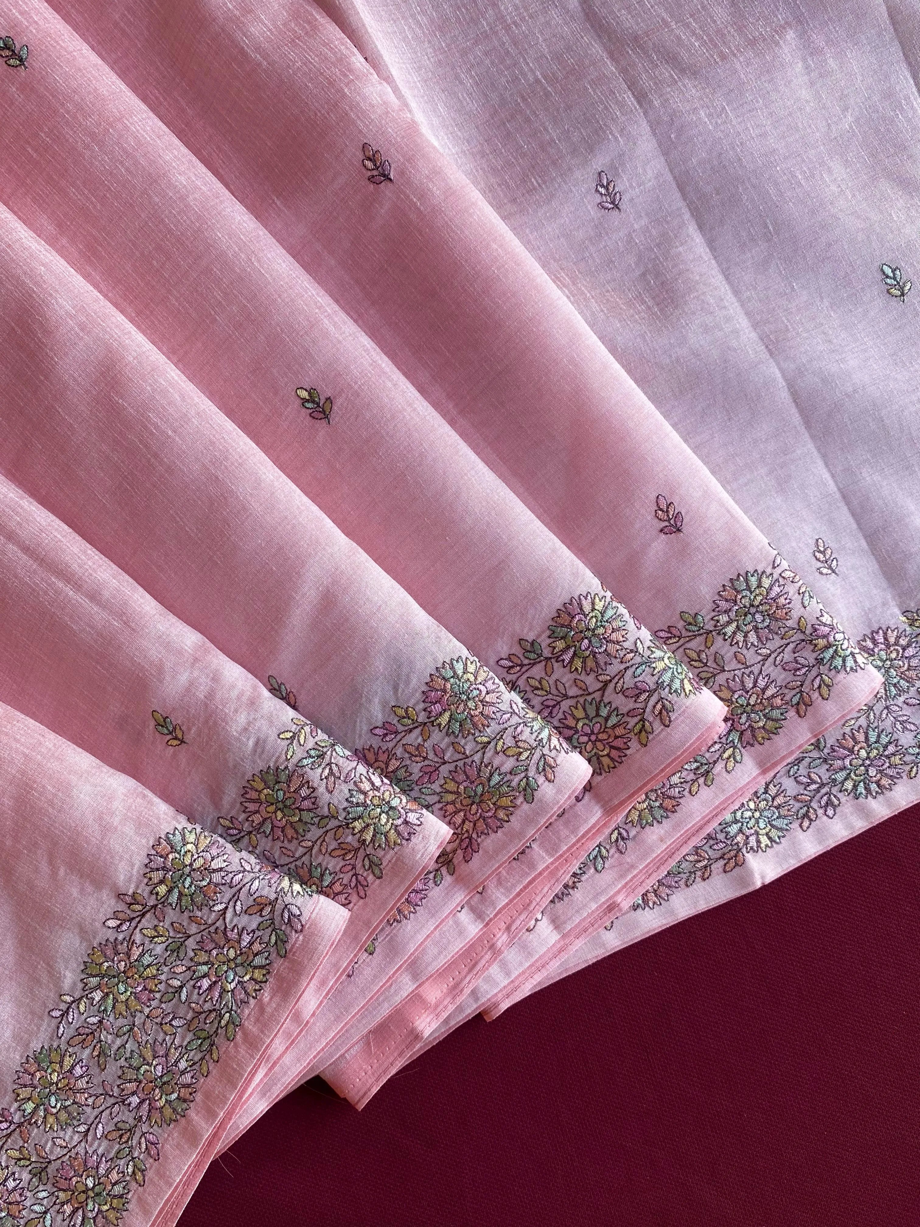 Designer Tussar Embroidered Saree