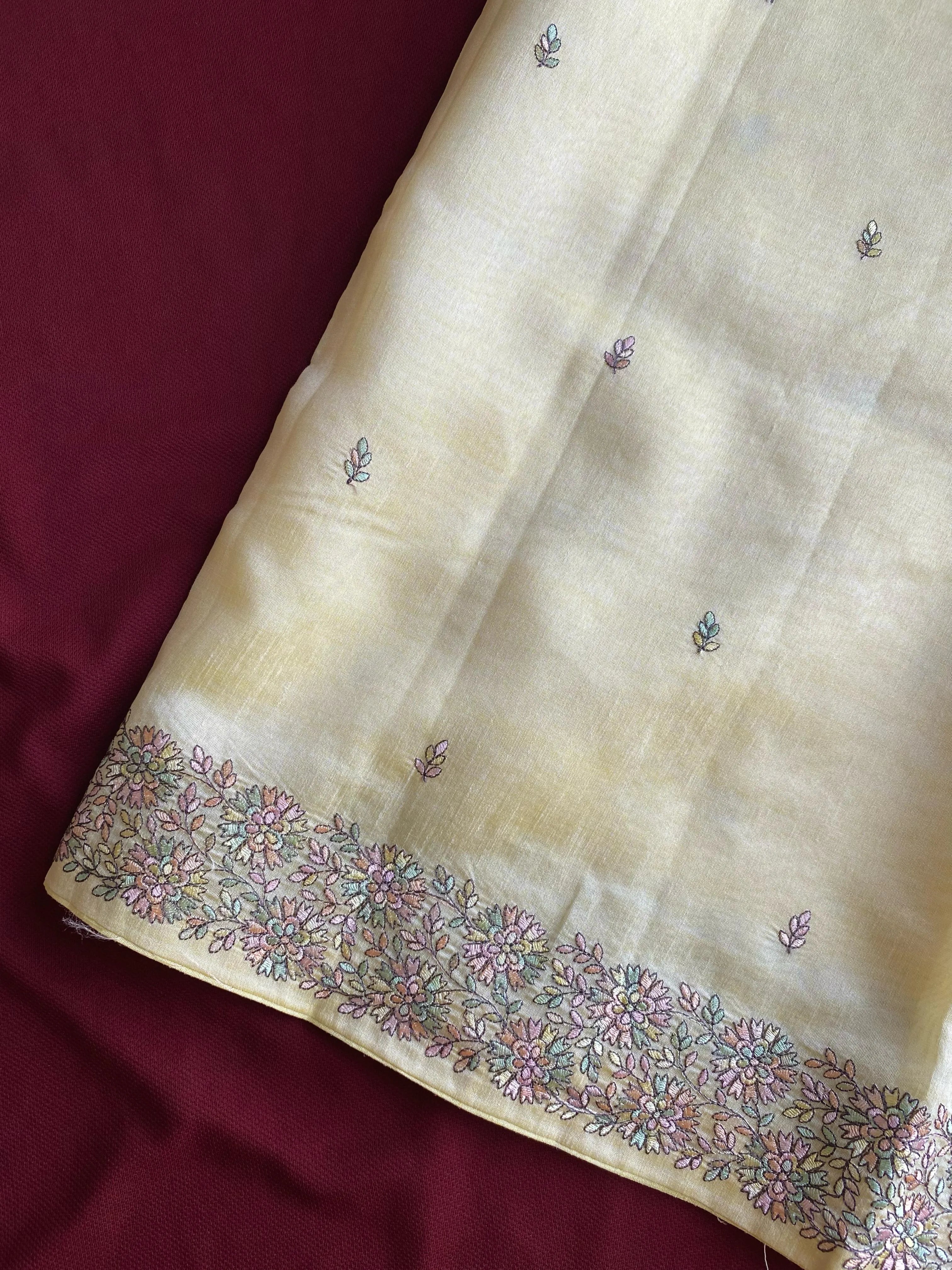 Designer Tussar Embroidered Saree