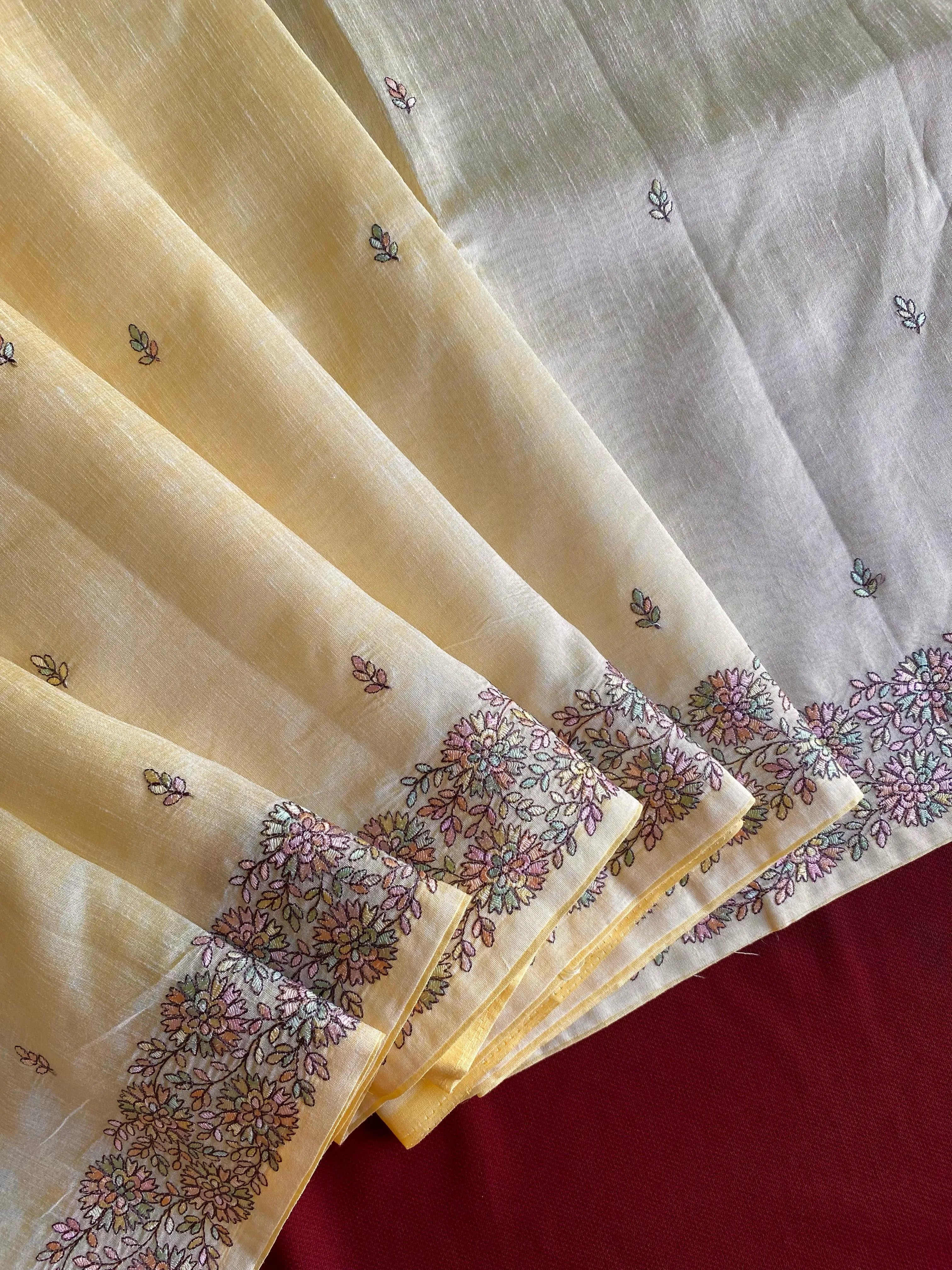 Designer Tussar Embroidered Saree