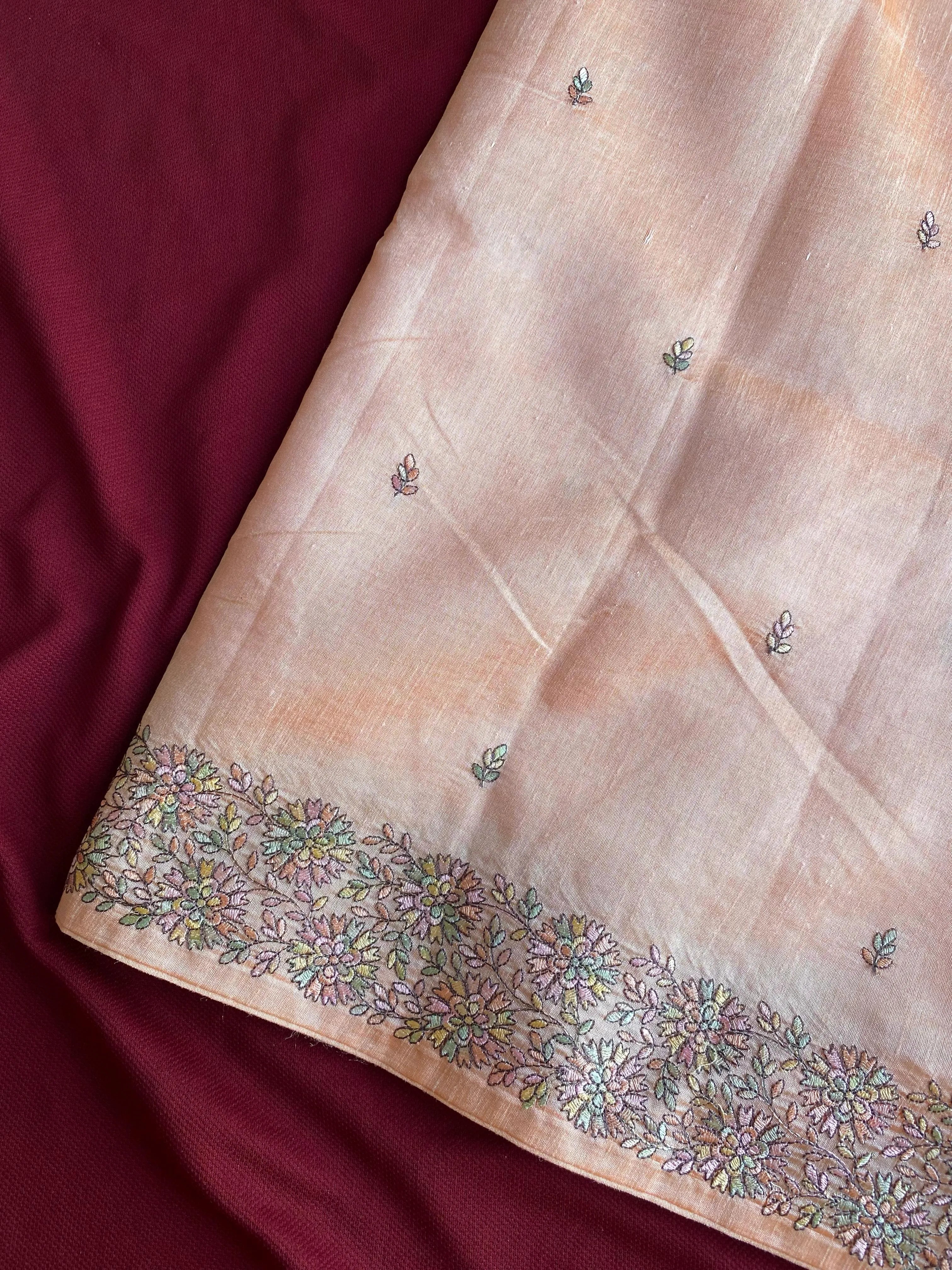 Designer Tussar Embroidered Saree