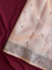 Designer Tussar Embroidered Saree