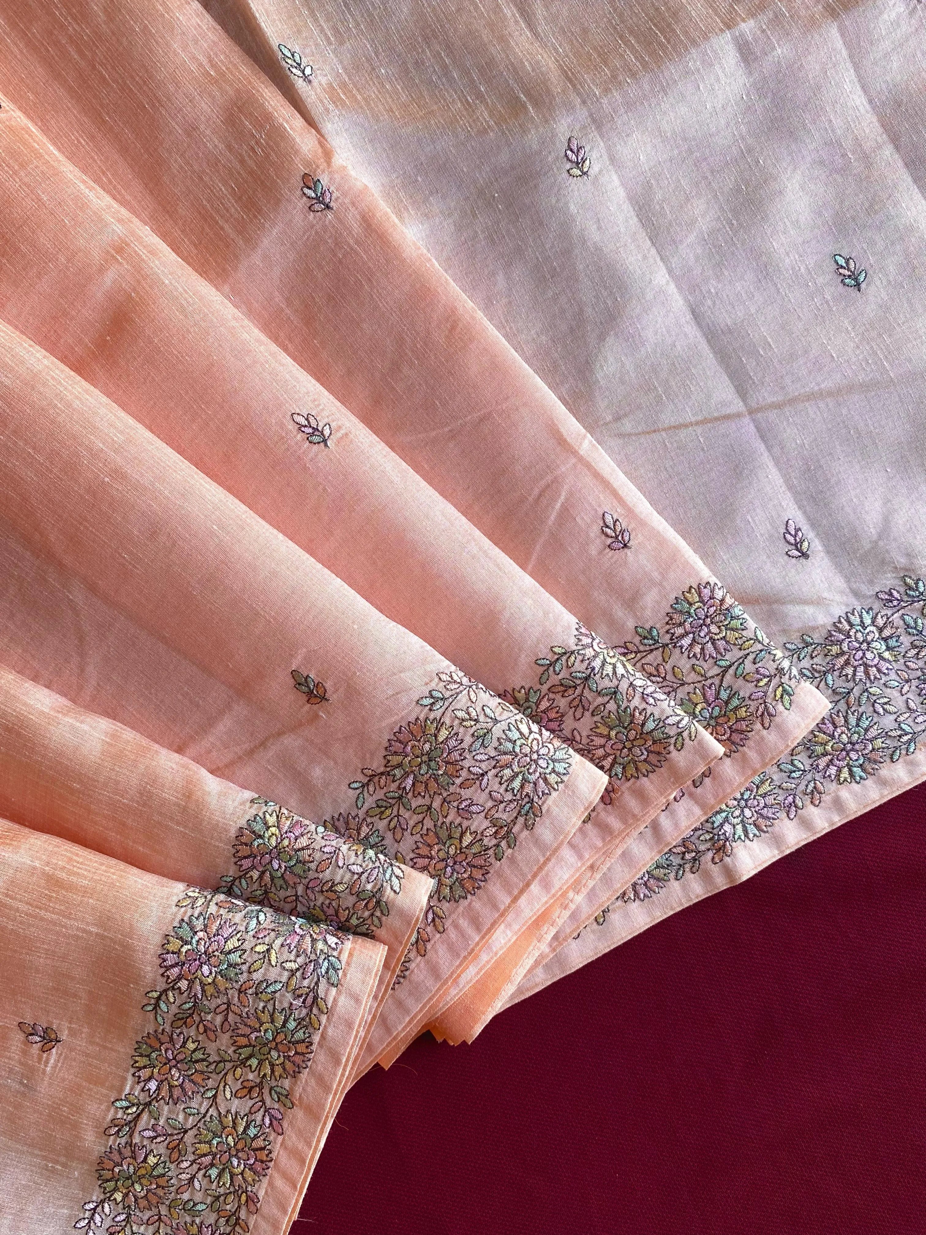 Designer Tussar Embroidered Saree