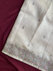 Designer Tussar Embroidered Saree